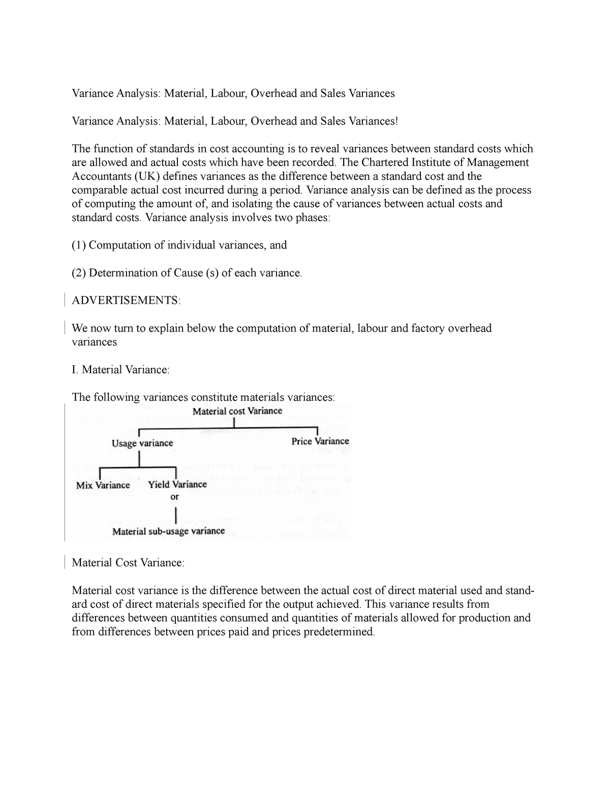 Labour Variances and Idle Time 