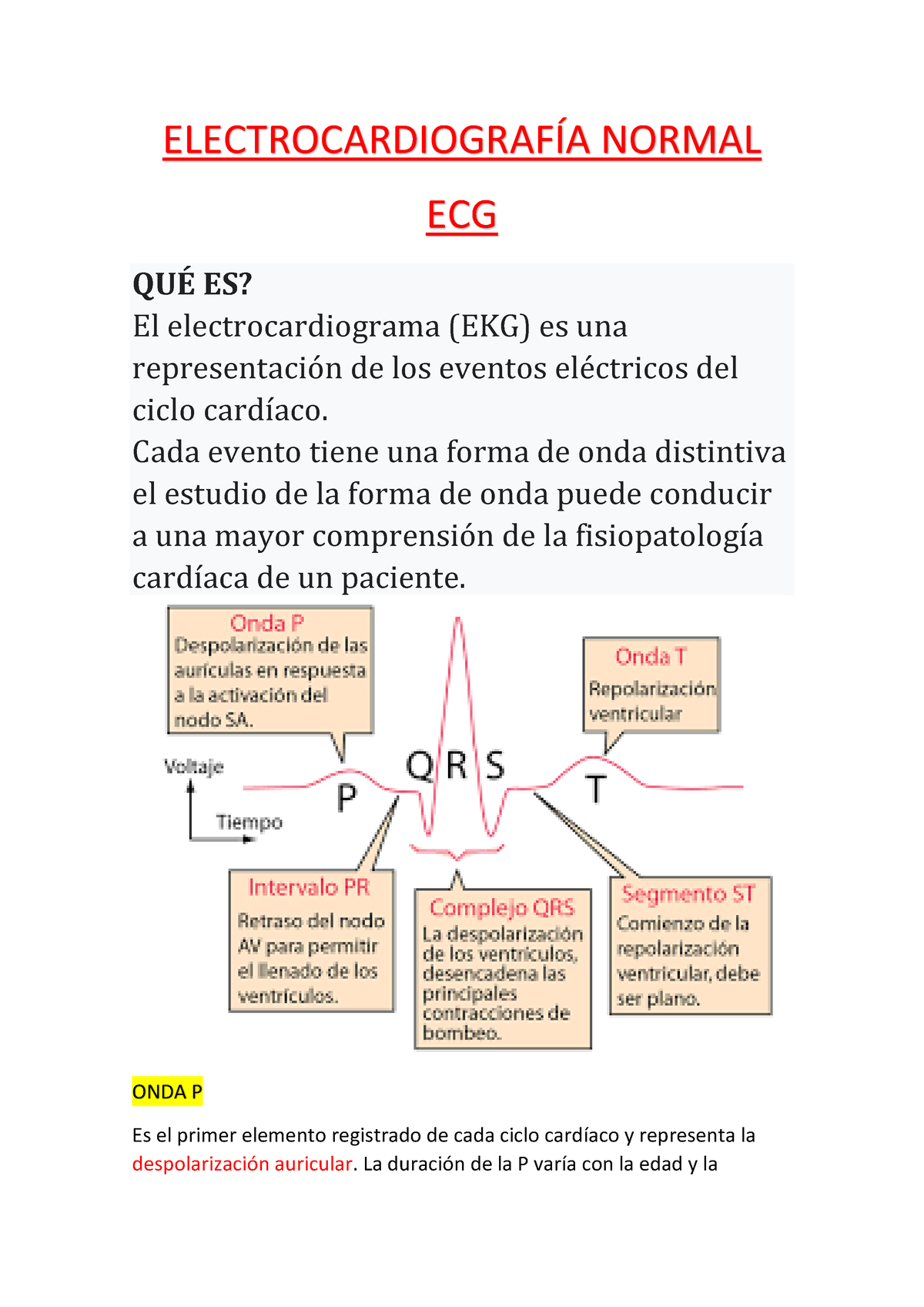 Electrocardiografía Normal - ELECTROCARDIOGRAFÍA NORMAL ECG QUÉ ES? El ...