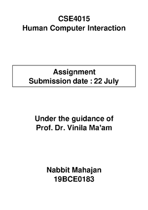 Bcse415l Human Computer Interaction Th 1 Short Syllabus Bcse415l