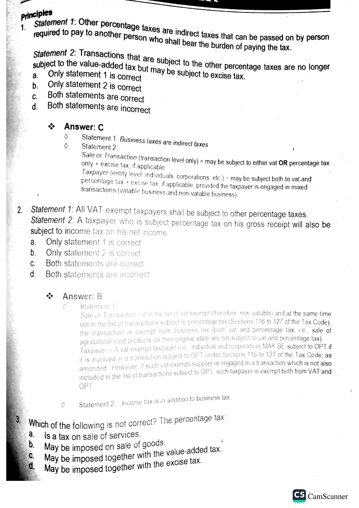 Percentage-Taxes-Quizzer - BS Accountancy - Studocu