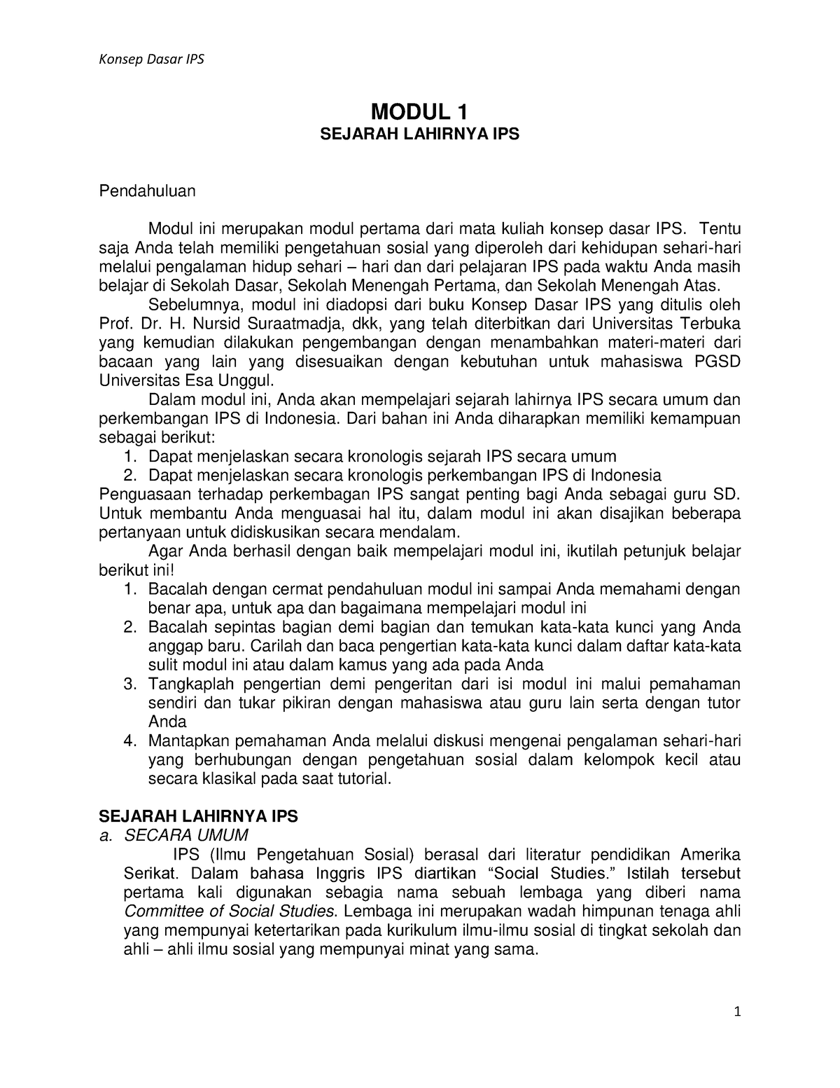 Modul 1 Sejarah Perkembangan IPS - MODUL 1 SEJARAH LAHIRNYA IPS ...