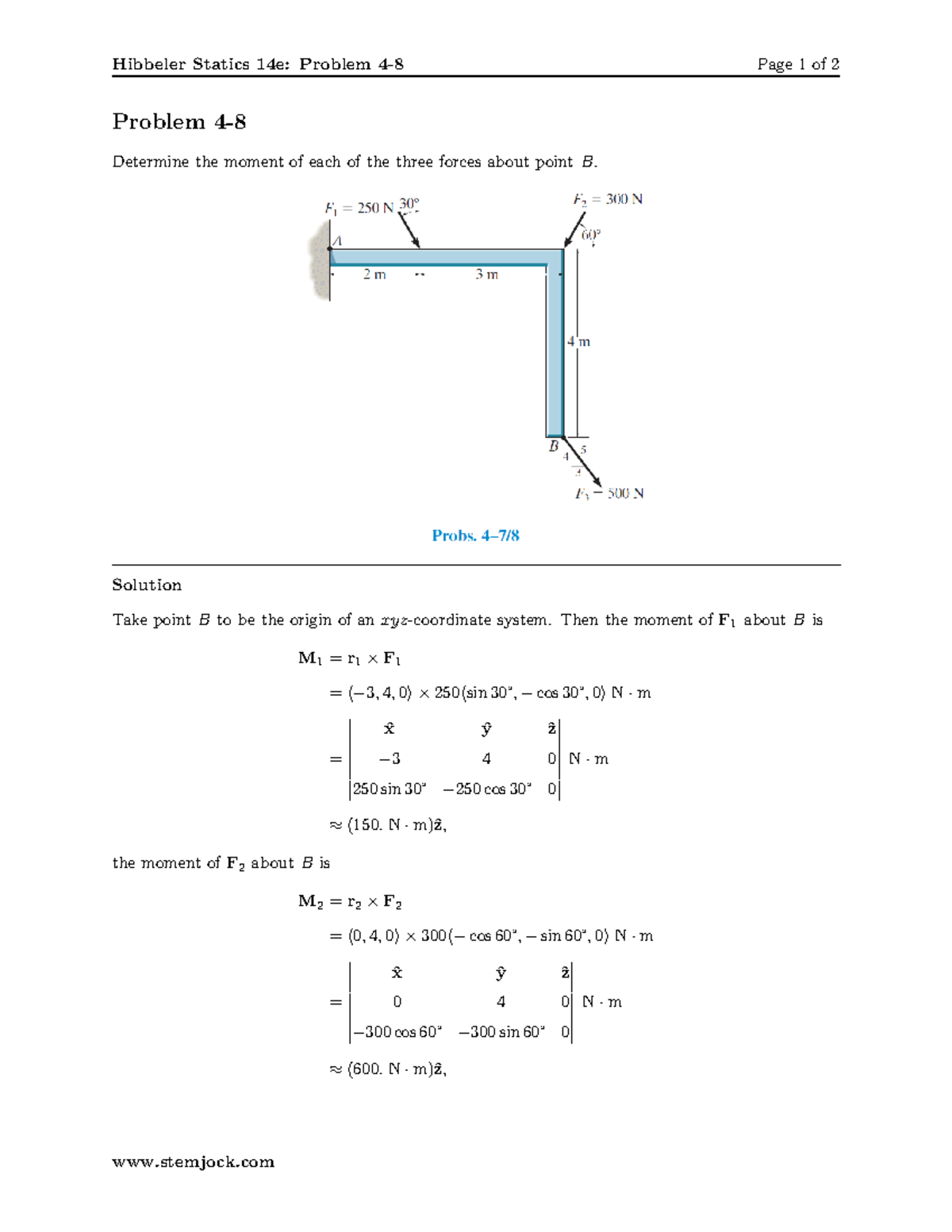 Hibbeler S 14e Ch4p8 - Hibbeler Statics 14e: Problem 4-8 Page 1 Of 2 ...