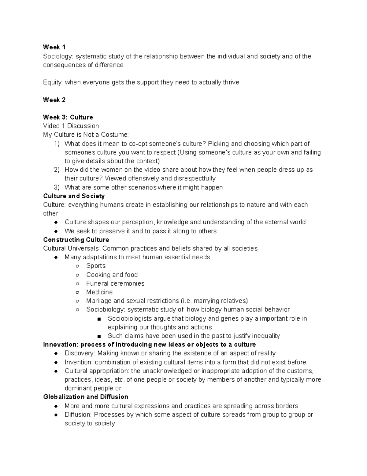 SOCI201 Lecture Notes - Week 1 Sociology: systematic study of the ...