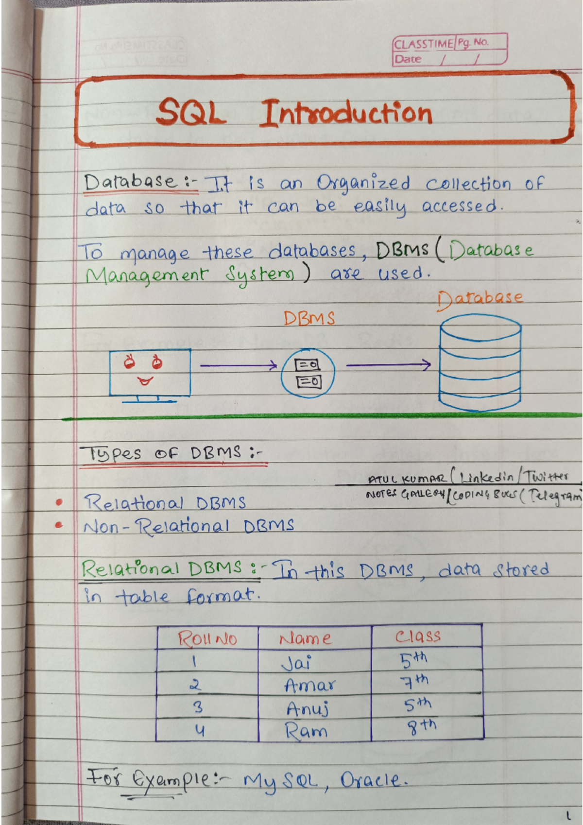 SQL Introduction - Master In Computer Applications - Studocu