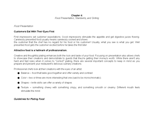 CULA 111 Chapter 4 part 2 - Plating Tools of the Trade Having the proper food  presentation and - Studocu