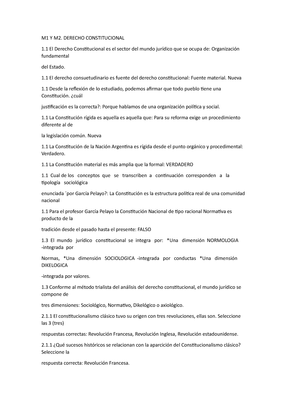 Parcial 1 - M1 Y M2. DERECHO CONSTITUCIONAL 1 El Derecho Constitucional ...