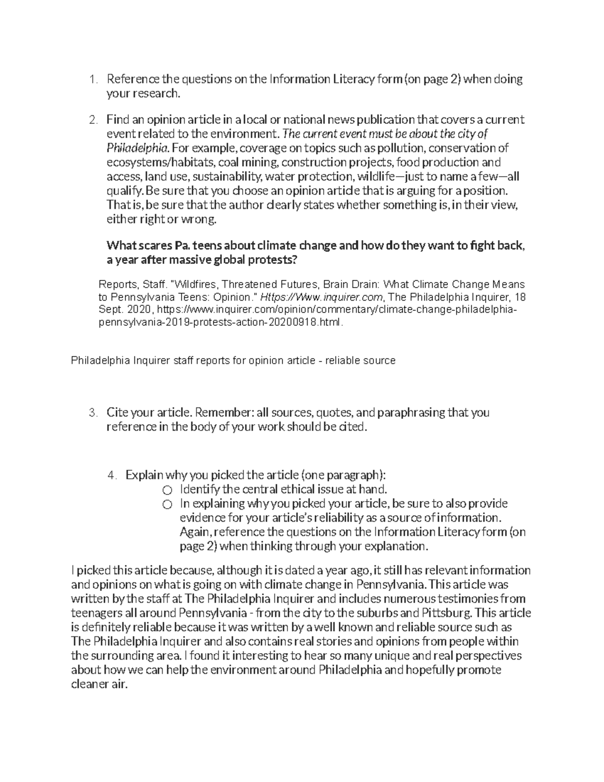 Short Response 1 Environmental Ethics - Reference The Questions On The 