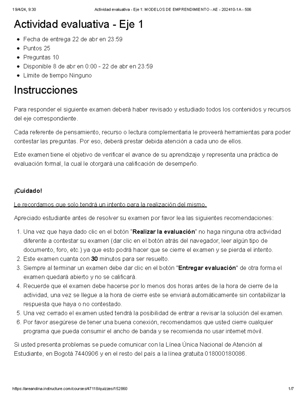 Actividad Evaluativa Eje 1 Modelos De Emprendimiento Ae 202410 1a