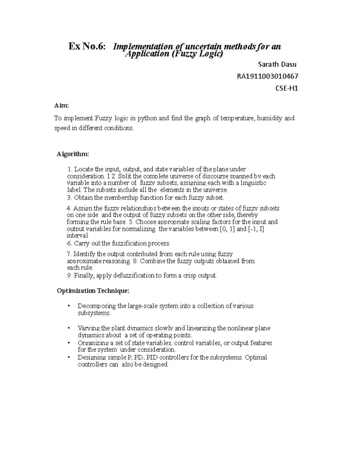 LAB6- Implementation OF Uncertain Methods - Fuzzy Logic - Ex No ...