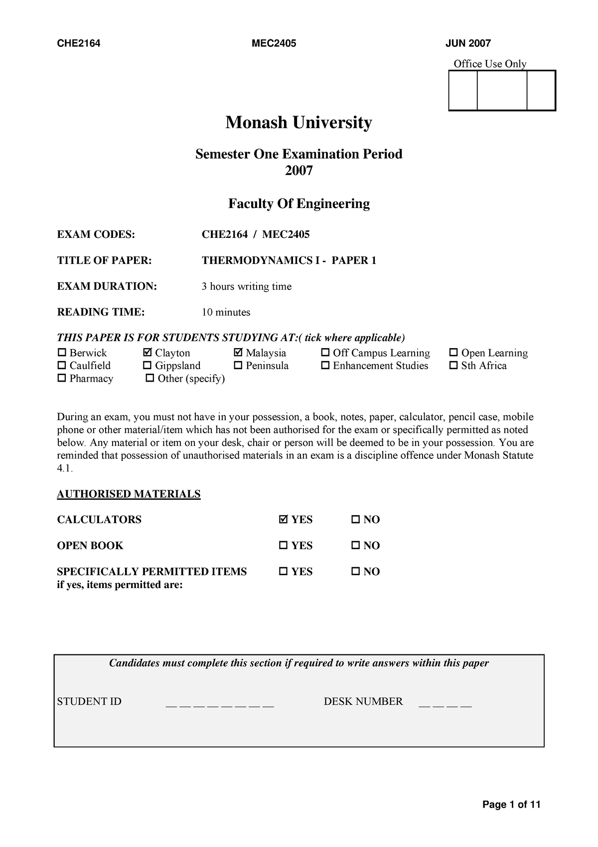 thesis examination monash