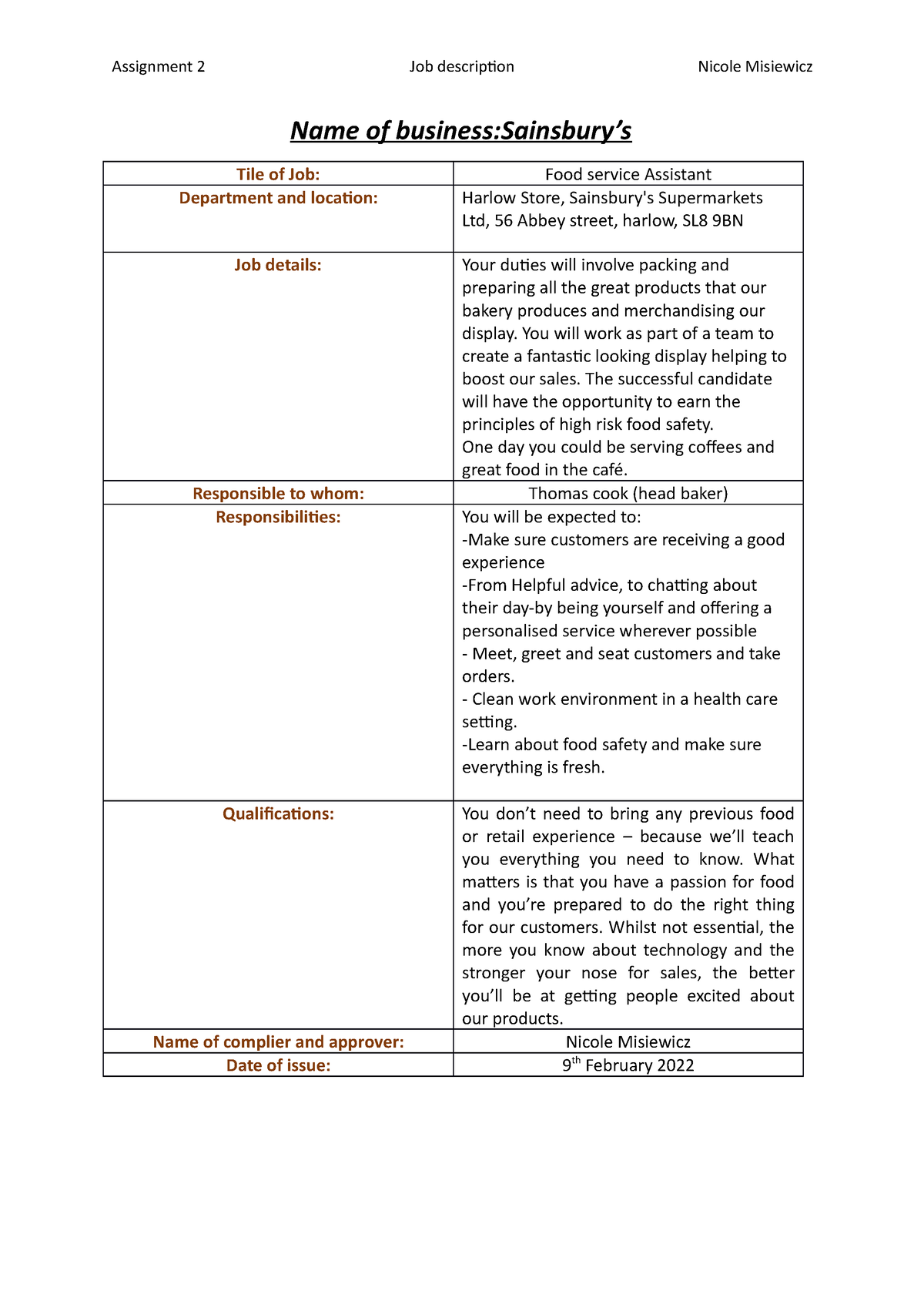 sainsbury-job-description-assignment-2-job-description-nicole