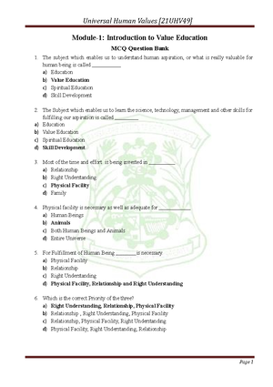 UHV module 4 - Notes - I. Everything that we can see can be put into ...