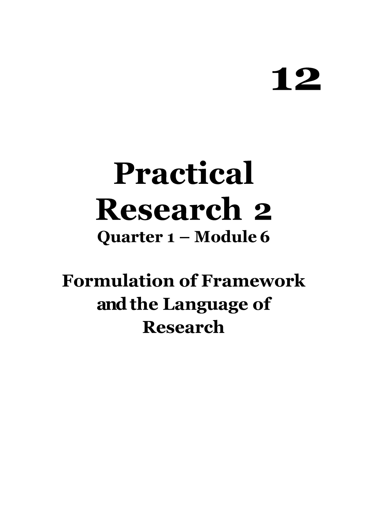 6 Q1 Pra. Research - Assistant To The Learners - 12 Practical Research ...