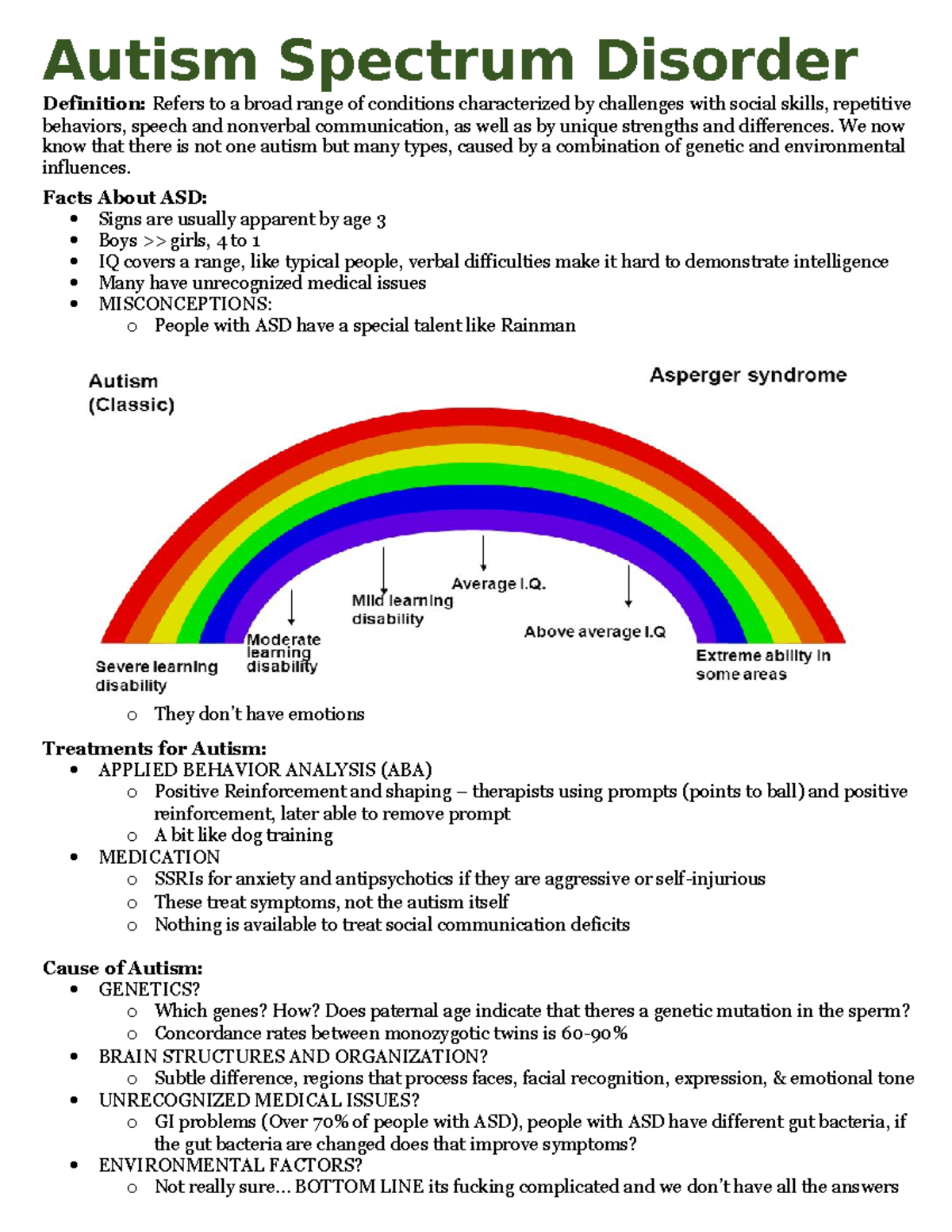 autism spectrum test teacher