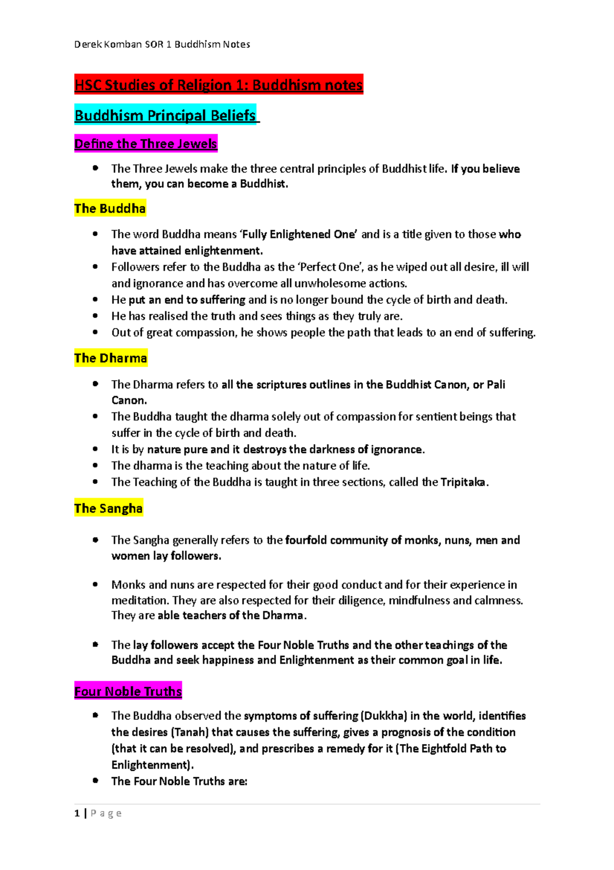 buddhism essay hsc