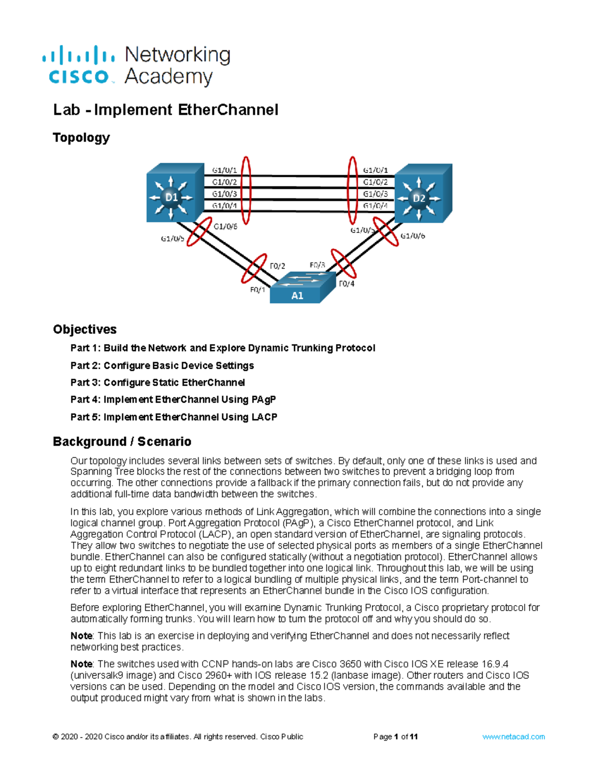 5.1.3 Lab - Implement Ether Channel - Redes - Topology Objectives Part ...