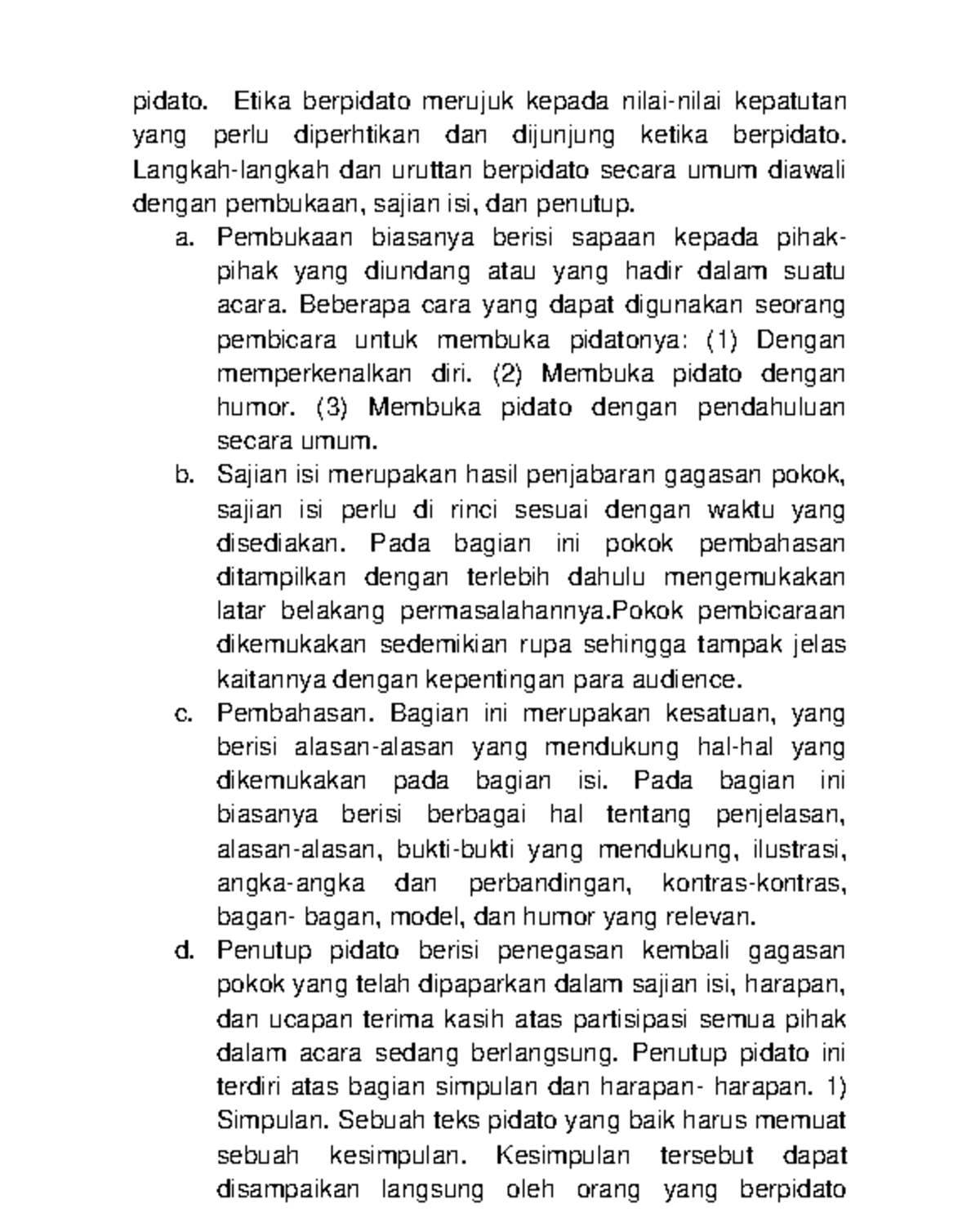 Catatan bahasa indonesia 36 pidato. Etika berpidato merujuk kepada