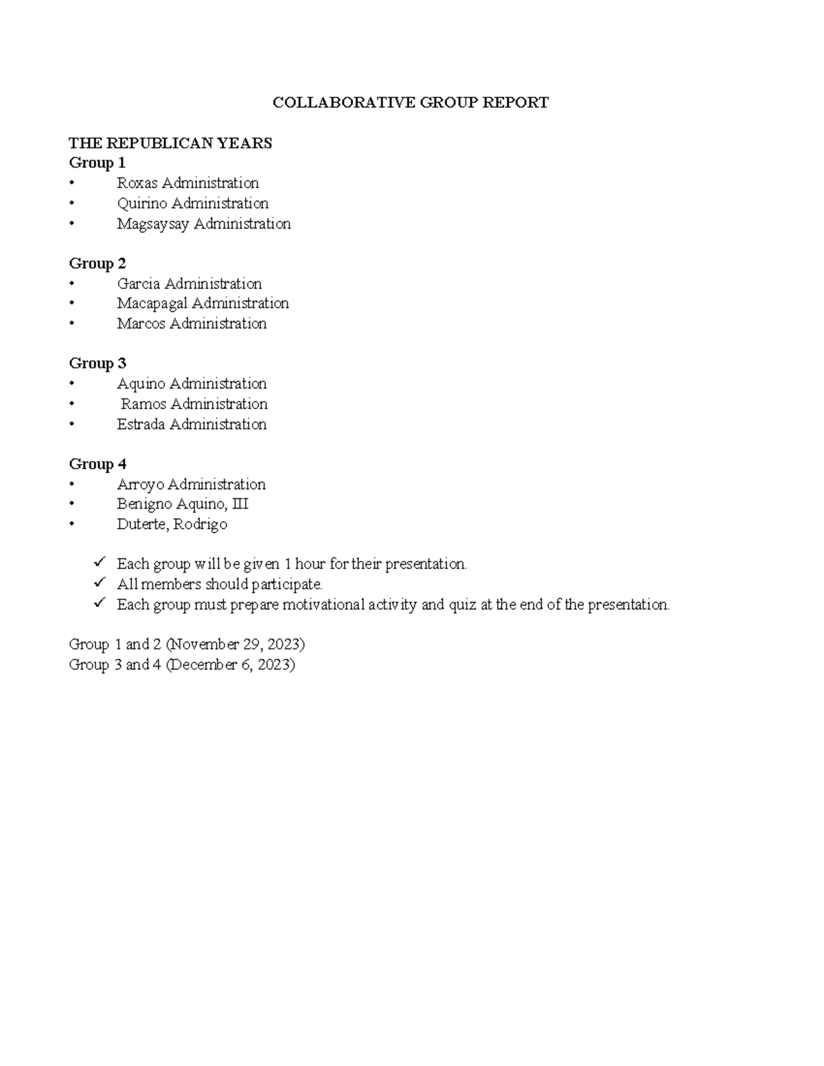 Collaborative Group Report - COLLABORATIVE GROUP REPORT THE REPUBLICAN ...