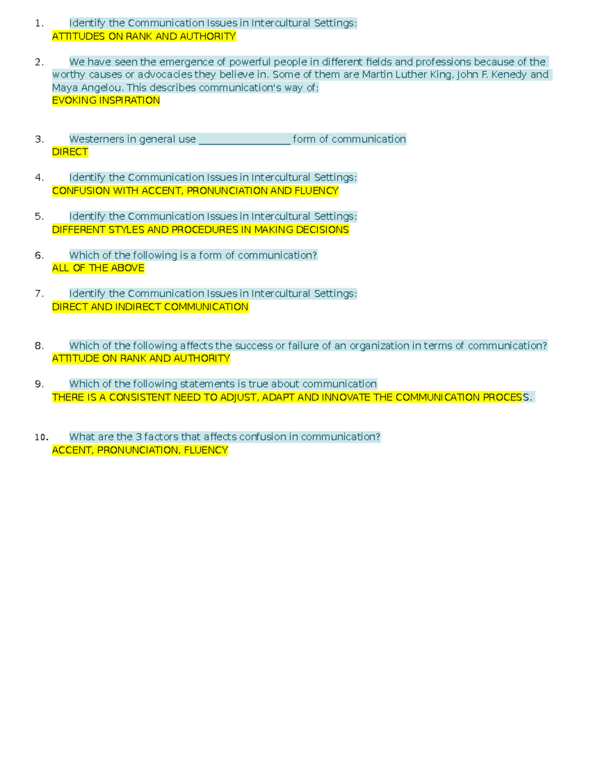GE6106 PURPOSIVE Communication Prelim QUIZ 2 Identify The