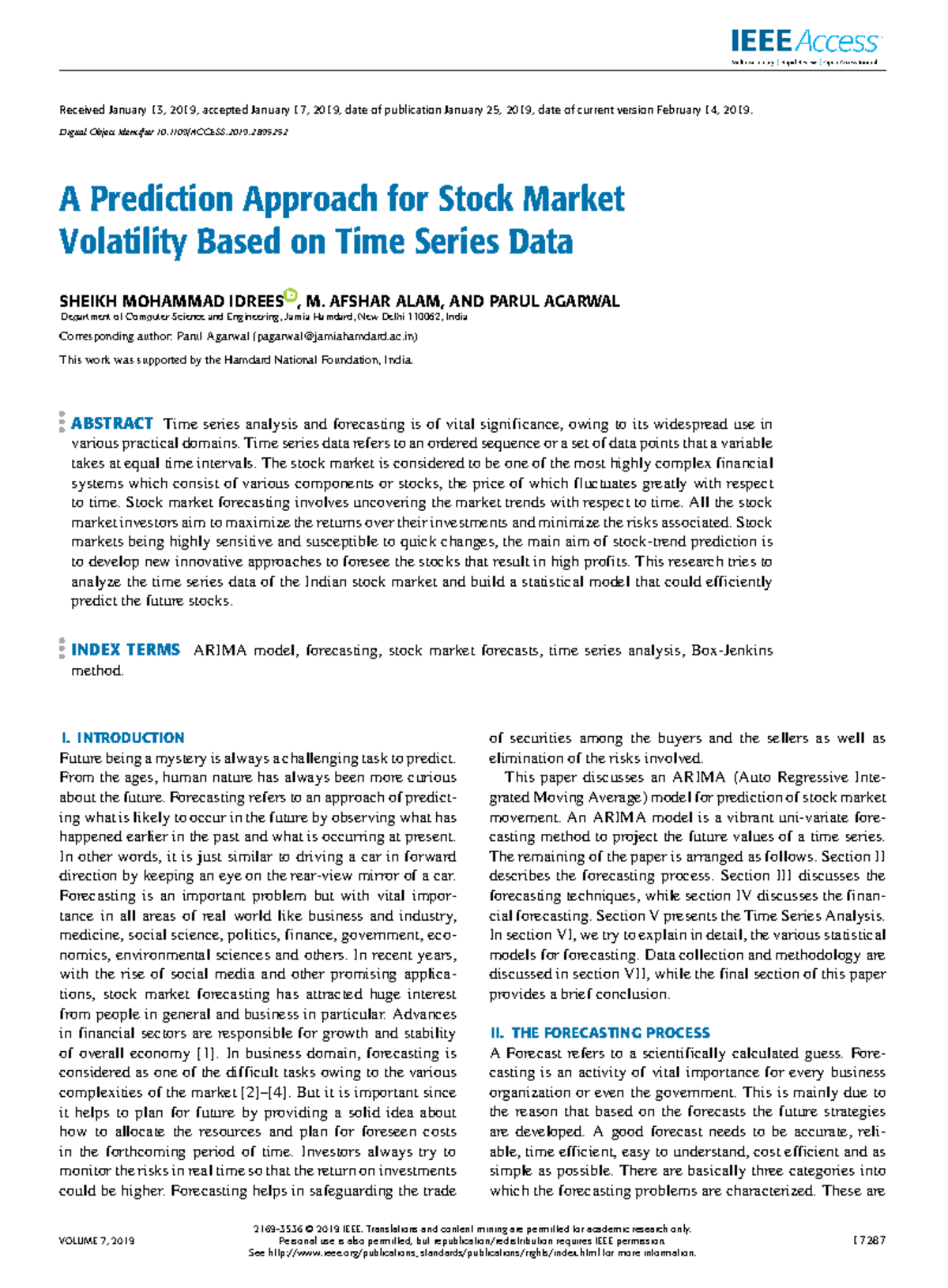 A Prediction Approach for Stock Market Volatility Based on Time Series ...