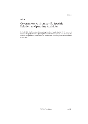 SIC-7 Introduction of the Euro - Other Standards have made minor ...