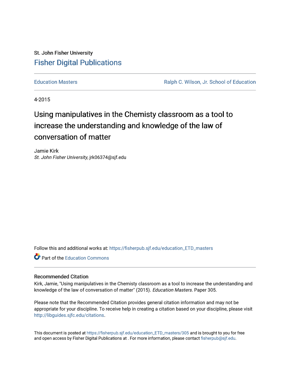 Using manipulatives in the Chemisty classroom as a tool to increa - St ...