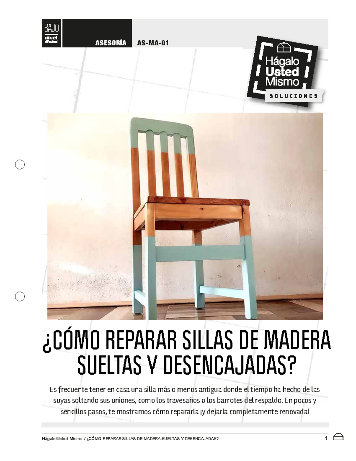 AS MA 01 como reparar sillas de madera sueltas y desencajadas - nivel ...