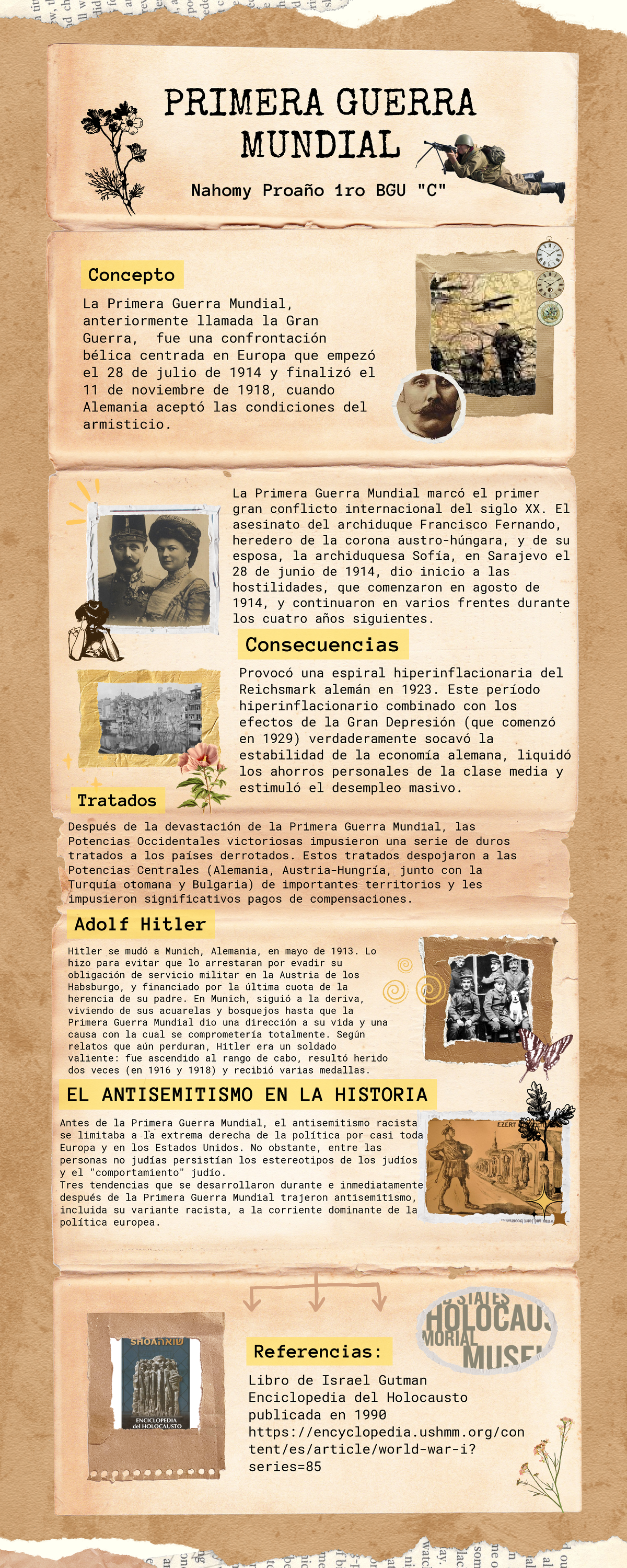Infografía de Proceso Periódico Vintage Antiguo Marrón - PRIMERA GUERRA  MUNDIAL ####### Nahomy - Studocu
