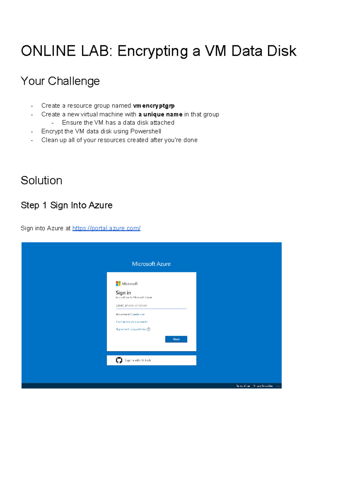 Section7 1Encrypt a Virtual Machine LAB ONLINE LAB Encrypting a VM