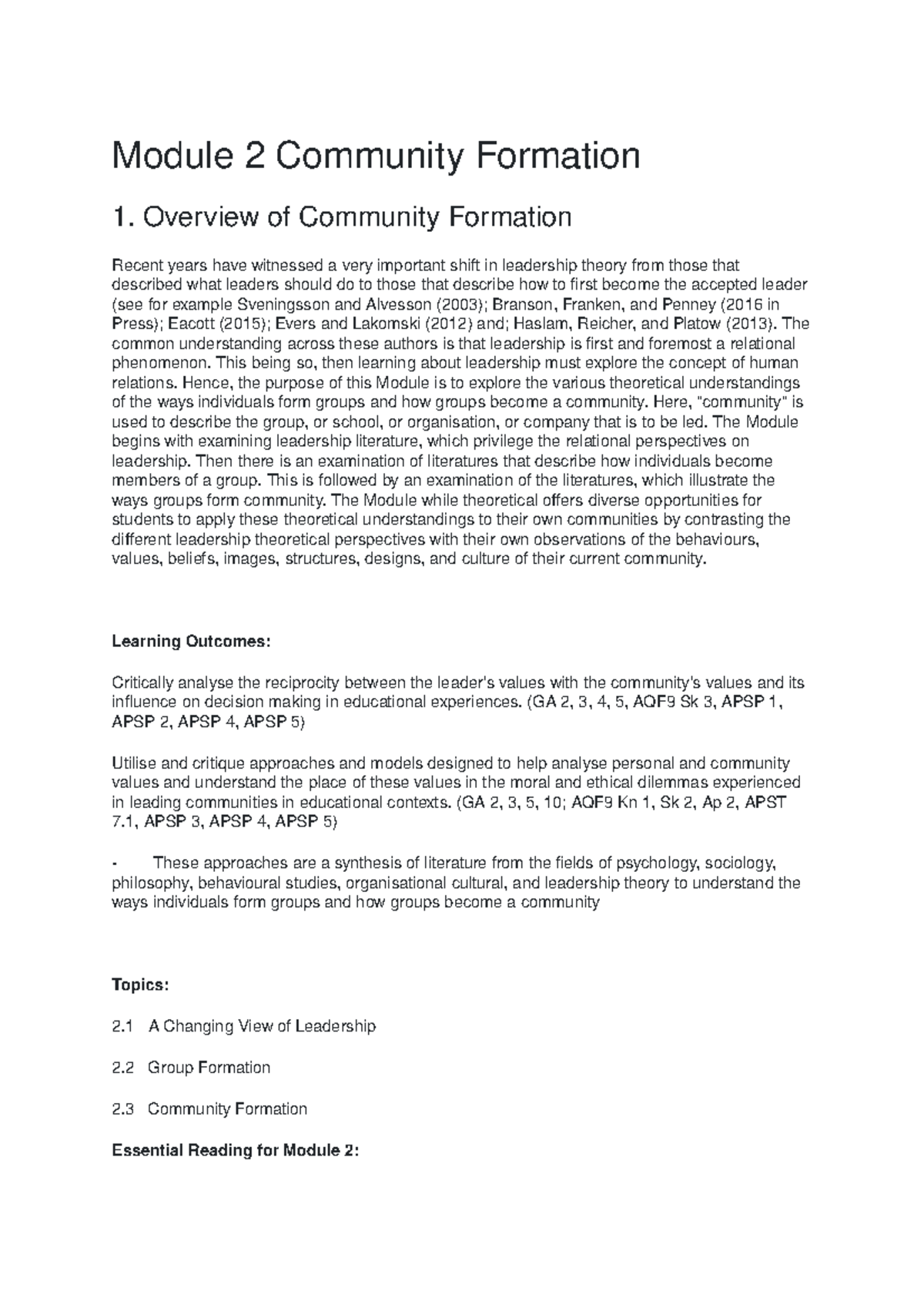 Module 2 - Modul E 2 Community Format Ion 1. Overview Of Community ...