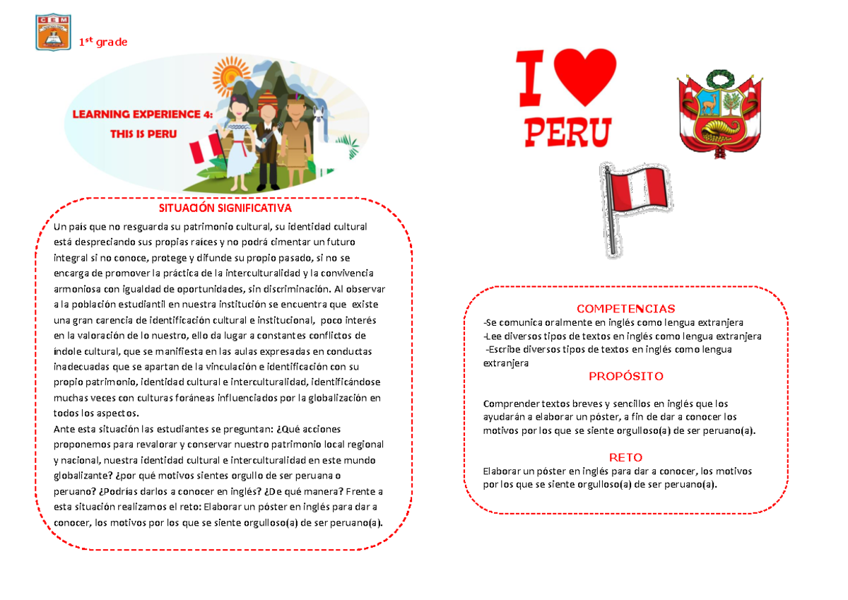 1°-EDA-Activity 1-Proud of my country - Un país que no resguarda su ...