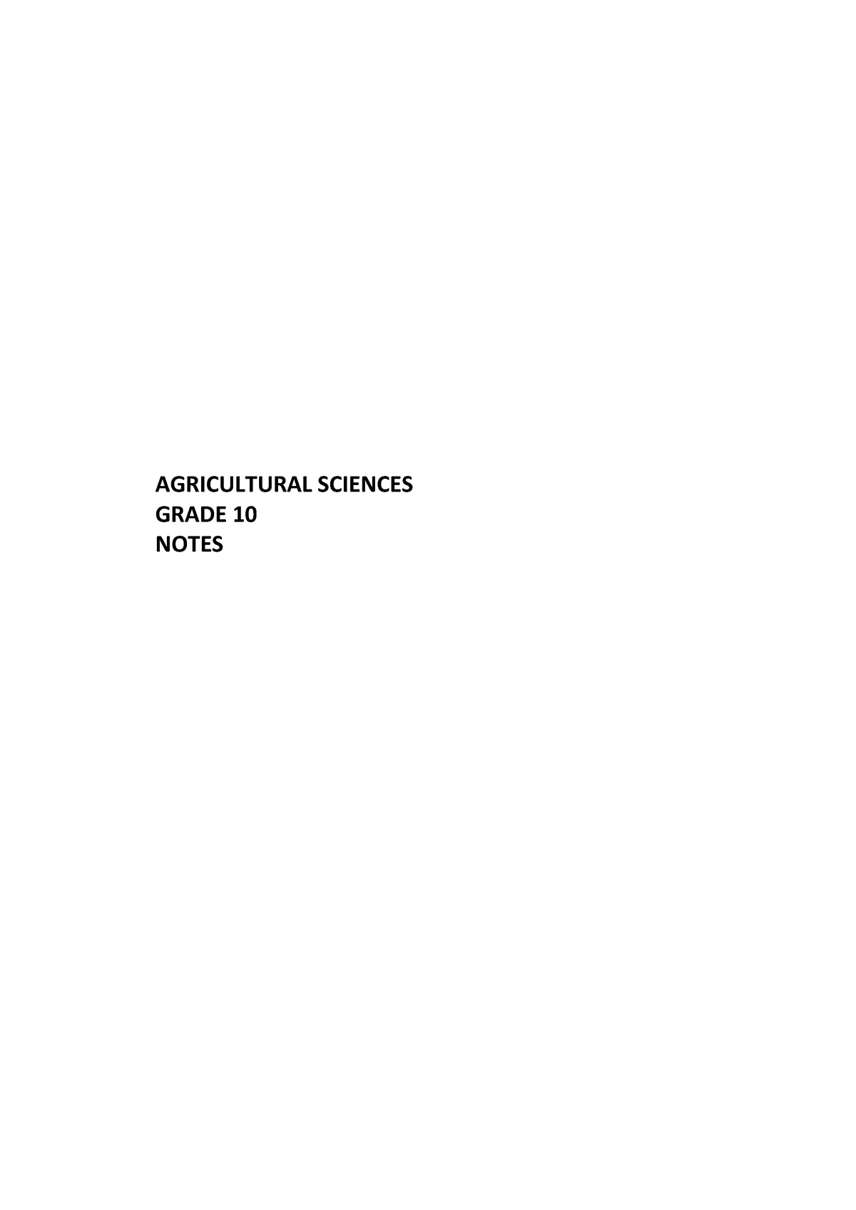 agricultural science assignment grade 10