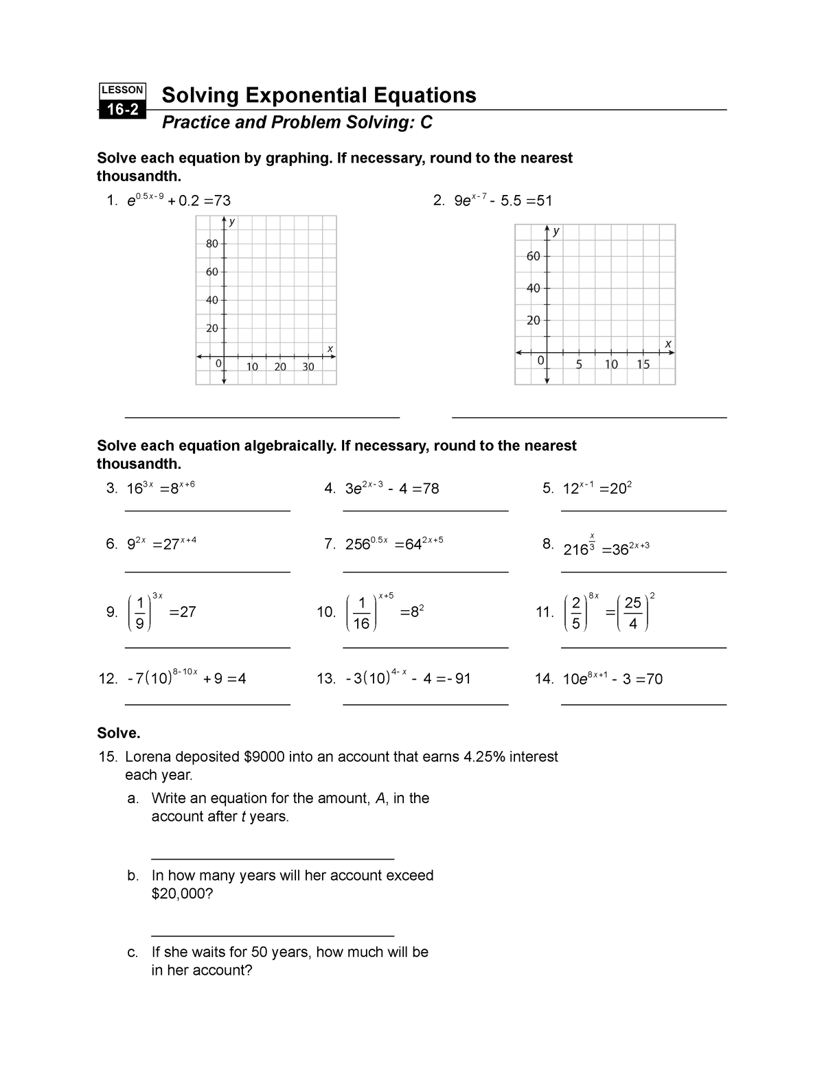 practice and problem solving c answer key