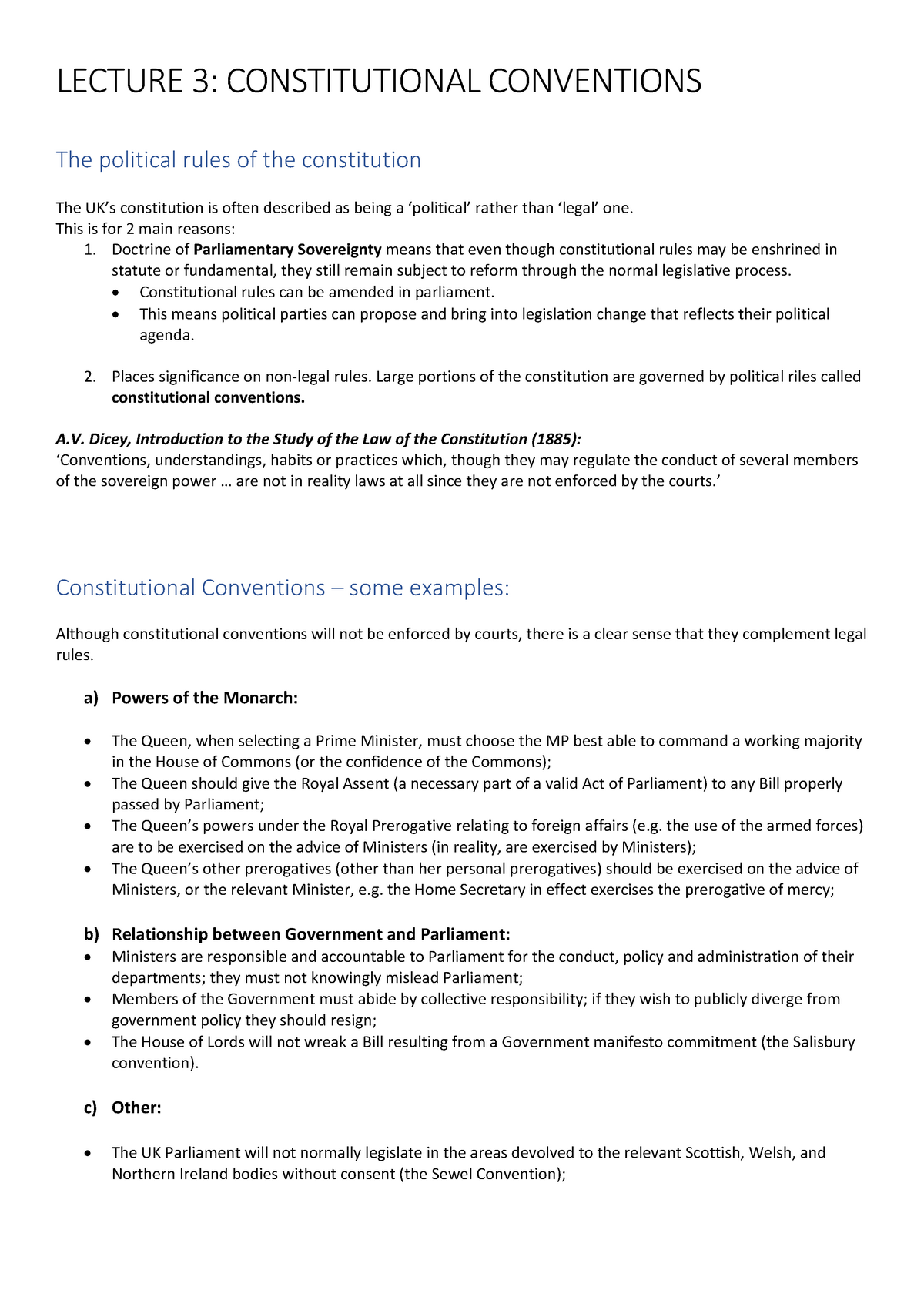 constitutional conventions uk essay