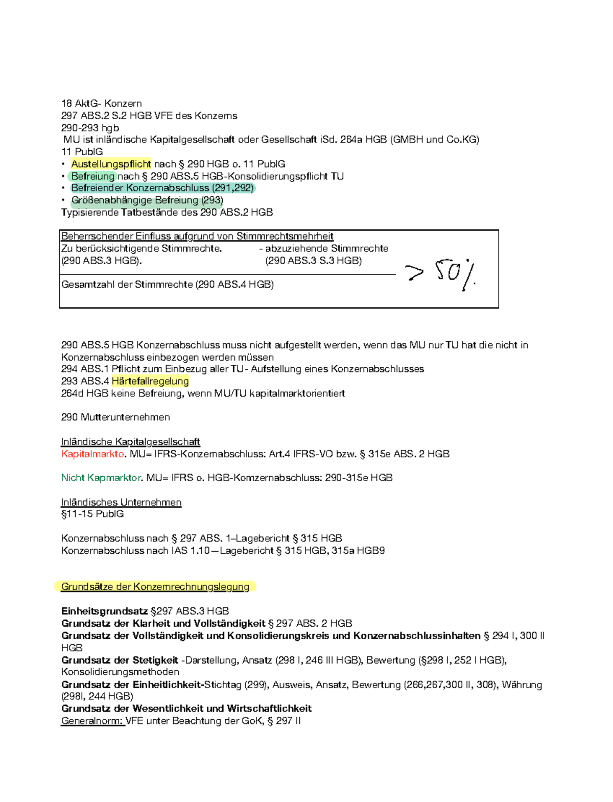 Zusammenfassung Grundsätze Der Konzernrechnungslegung 5. Semester - 18 ...