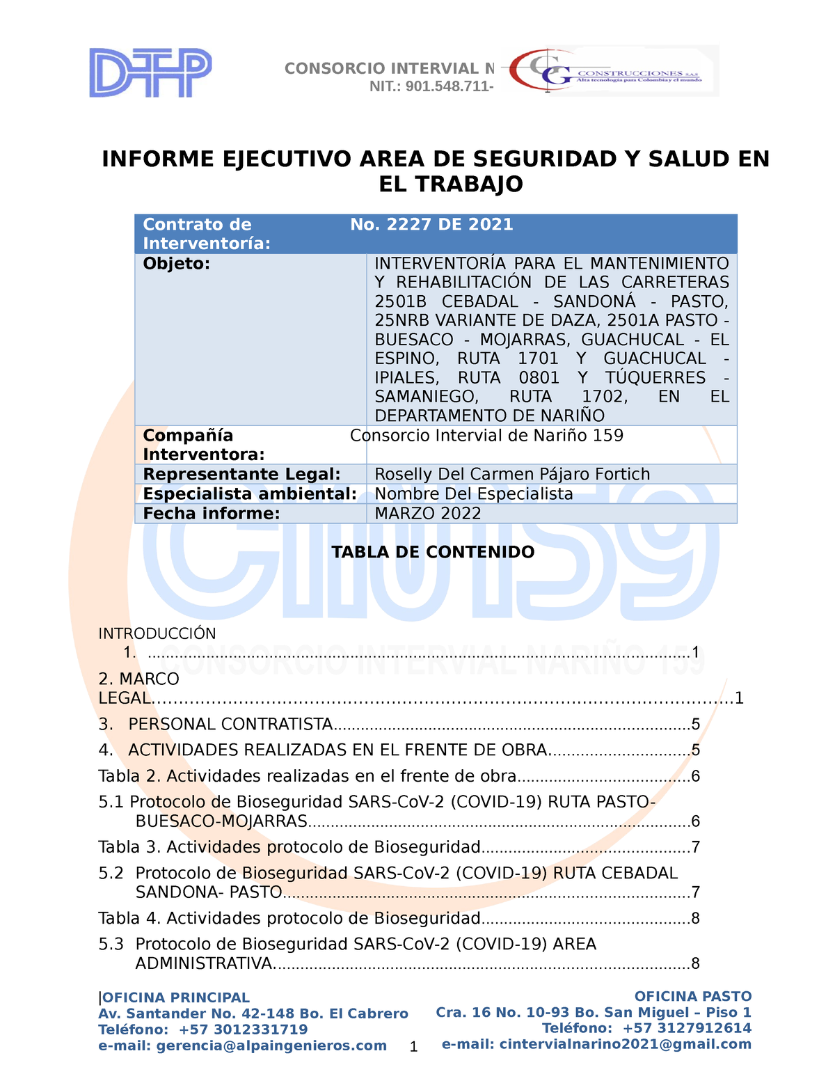 Informe Mensual De Seguridad Y Salud En El Trabajo Mes Marzo Nit 901 Informe Ejecutivo Area 7285