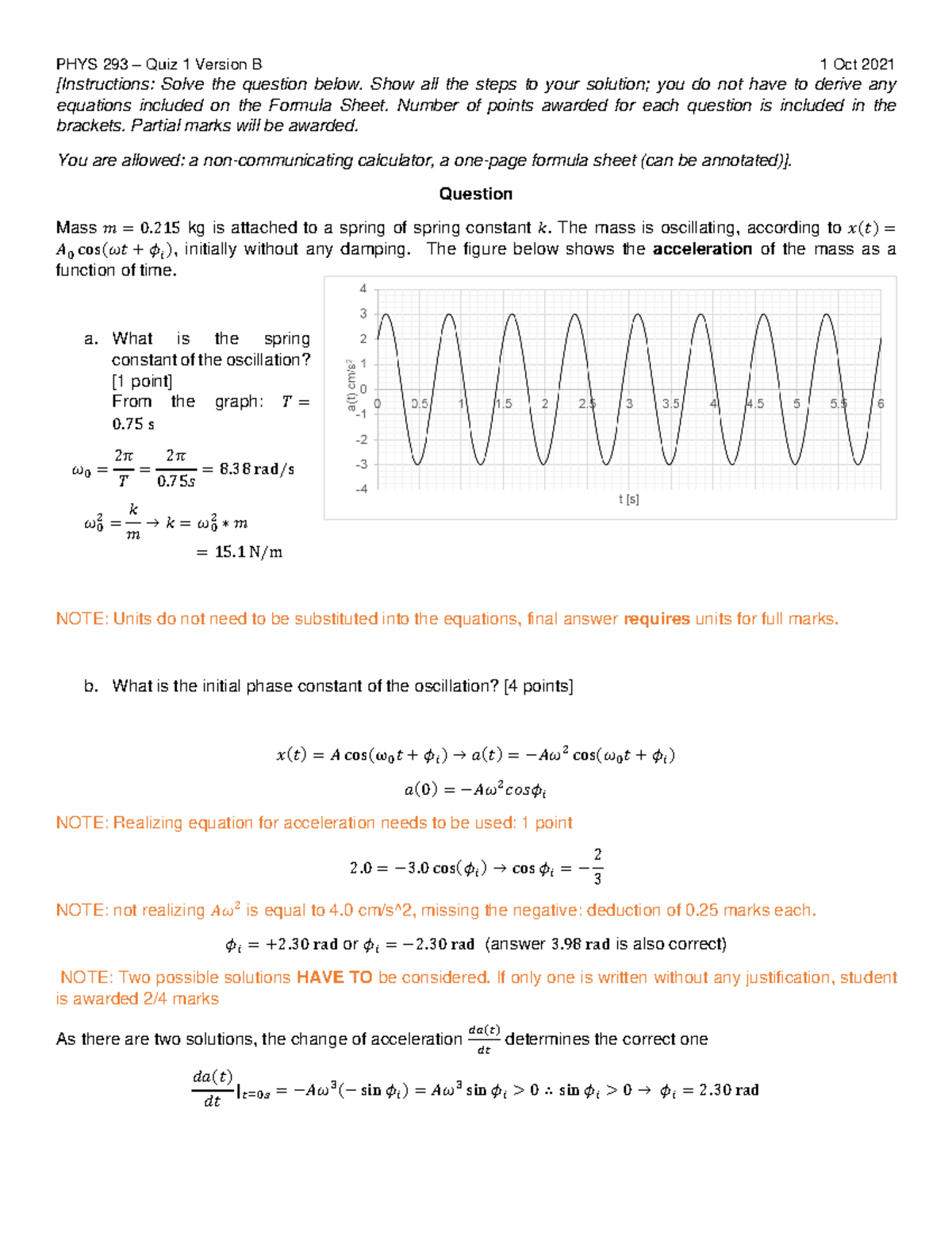 PHY293H1 20219 611653349335 PHY293 Quiz1Ver B 2021 Solution - PHYS 293 ...