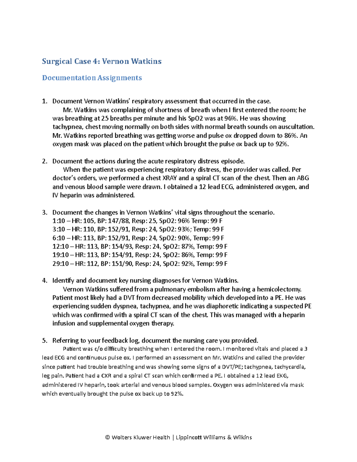 Vernon watkins documentation Surgical Case 4 Vernon Watkins