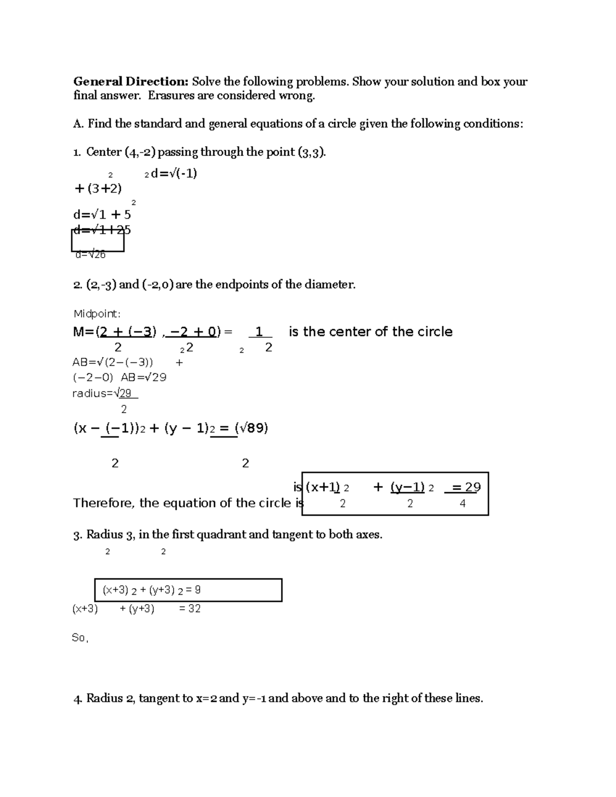 Geometry- Activity-3 - General Direction: Solve the following problems ...