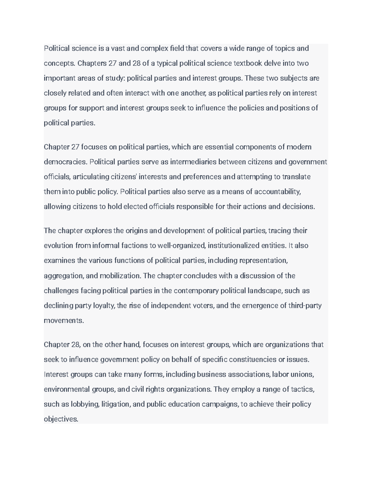 Political Science (21) - Political science is a vast and complex field ...