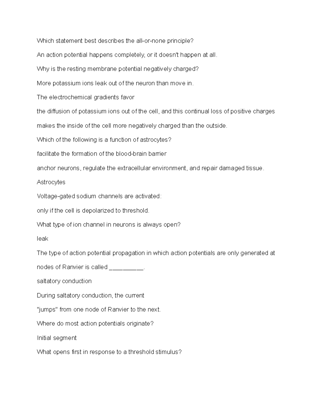 Lecture chapter 11 pt 2 - Which statement best describes the all-or ...