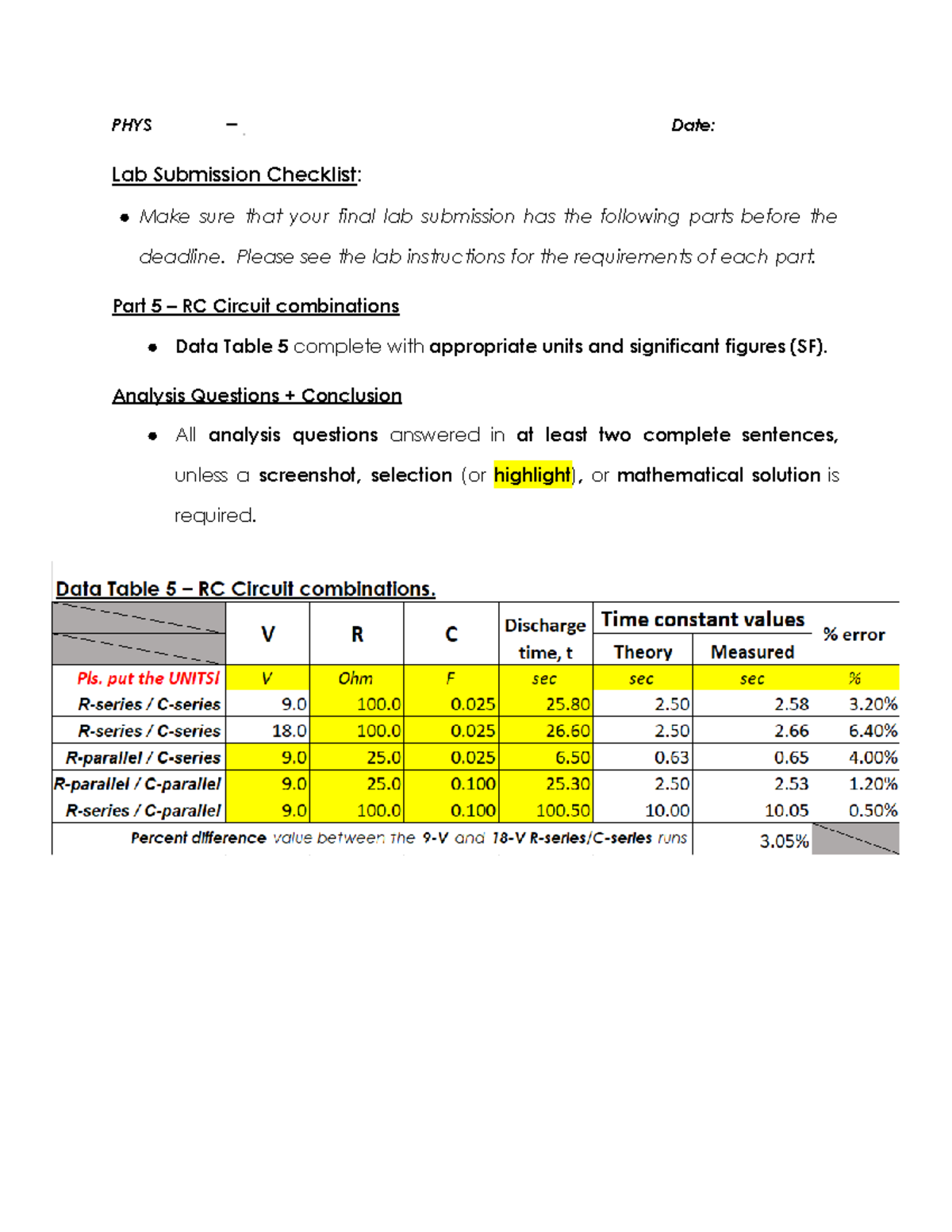 parallel circuit experiment report