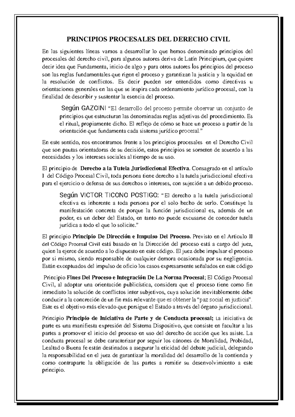 Principios del Derecho Civil - PRINCIPIOS PROCESALES DEL DERECHO CIVIL ...
