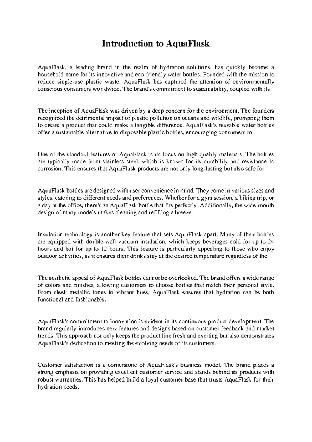 Introduction to Aqua Flask - Introduction to AquaFlask AquaFlask, a ...