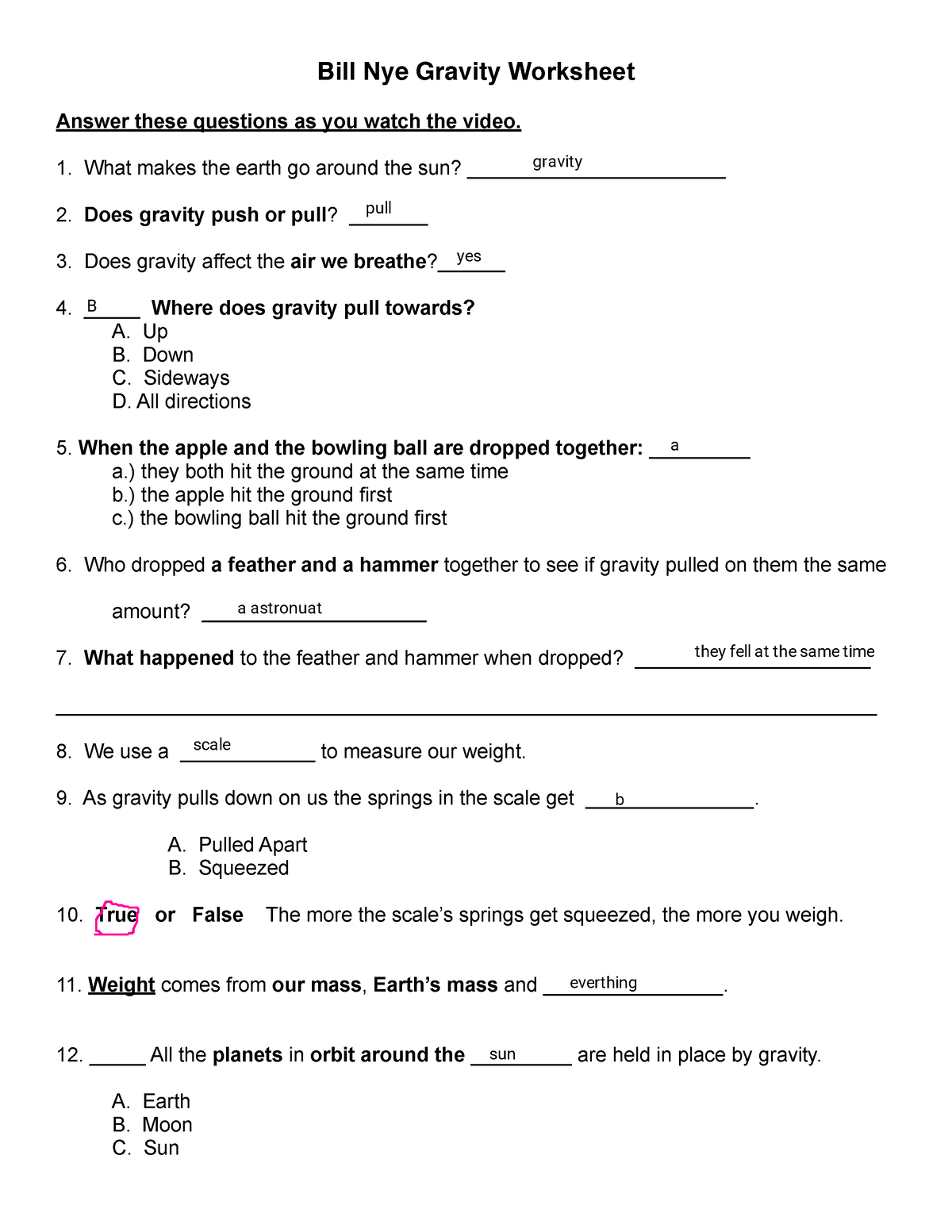 Kami Export - Majed Assaf - bill nye gravity worksheet - Bill Nye ...