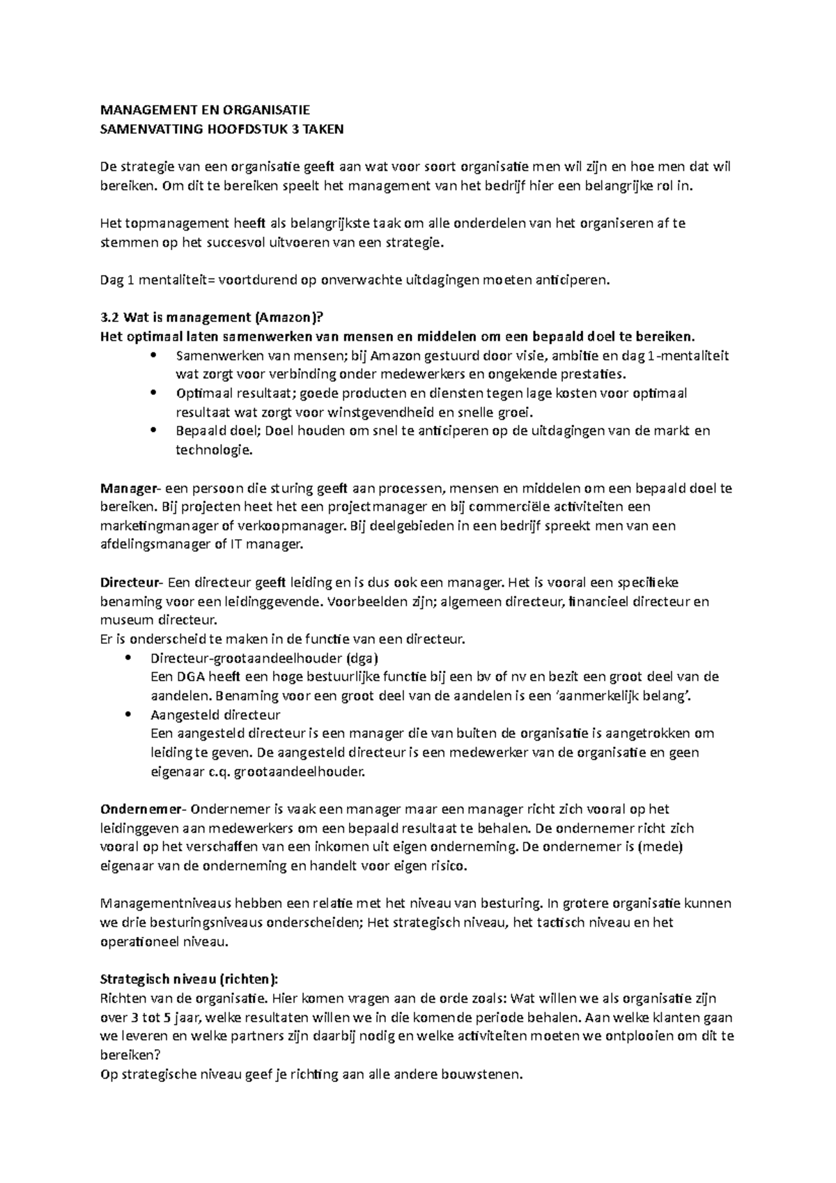 Samenvatting Hoofdstuk 3 Management En Organisatie - MANAGEMENT EN ...