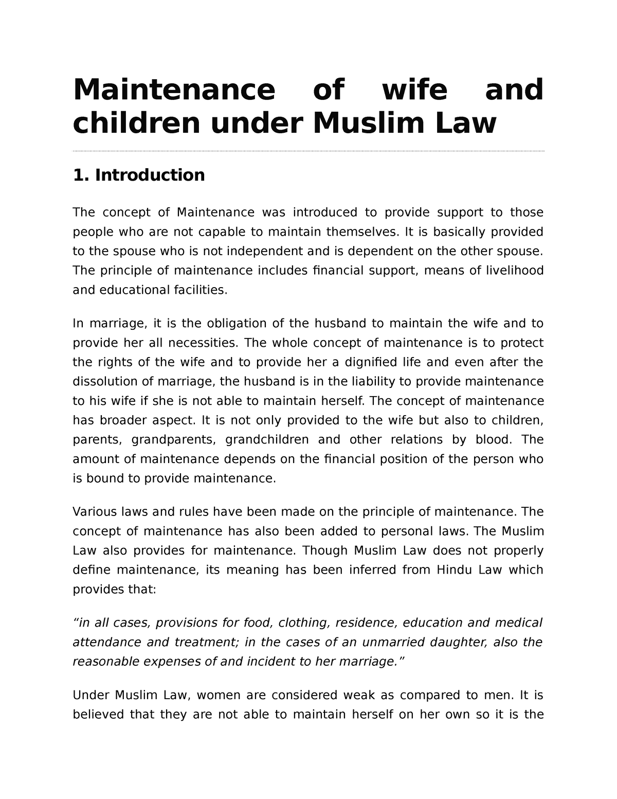 ch-7-maintenance-of-wife-and-children-under-muslim-law-introduction