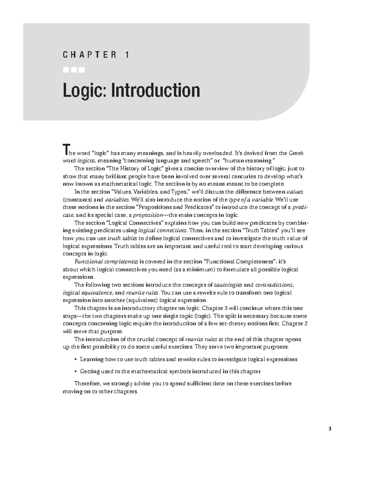 Chapter 01 - Logic Introduction - 7451CH01 5/4/07 1:38 PM CHAPTER Page ...