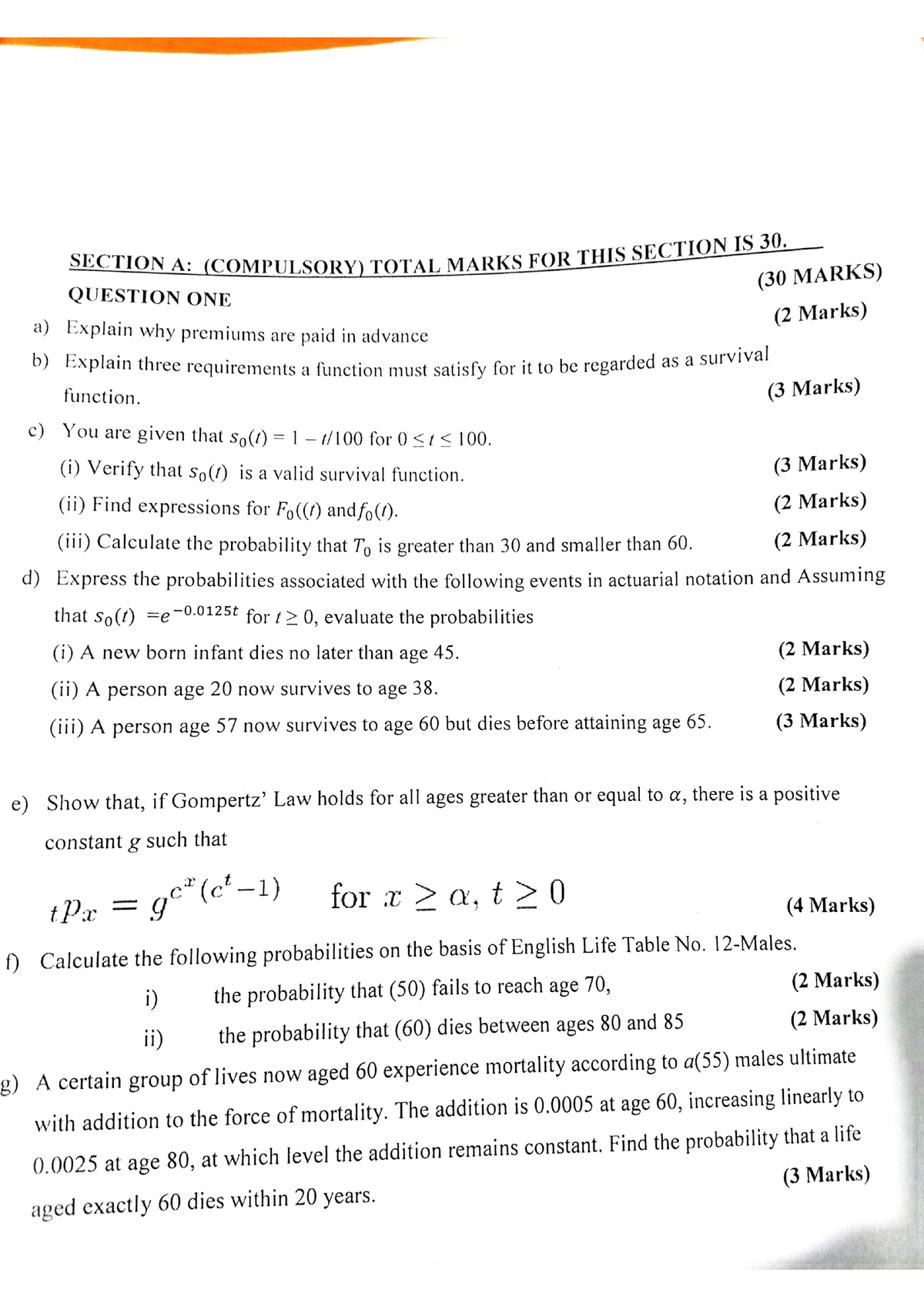 Actuarial Mathematics 1 - Risk Theory - Studocu