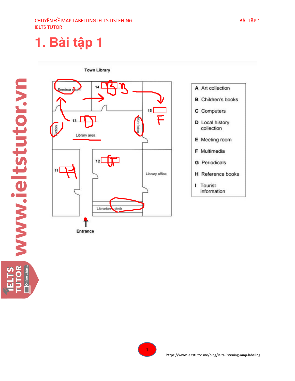 Bài Tập Map Labelling Ielts Listening - IELTS TUTOR 1 1. Bài Tập 1 ...